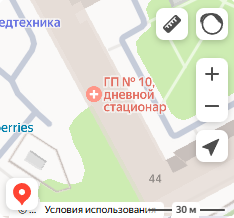 Схема проезда: Дневной стационар №2 Поликлиники №10